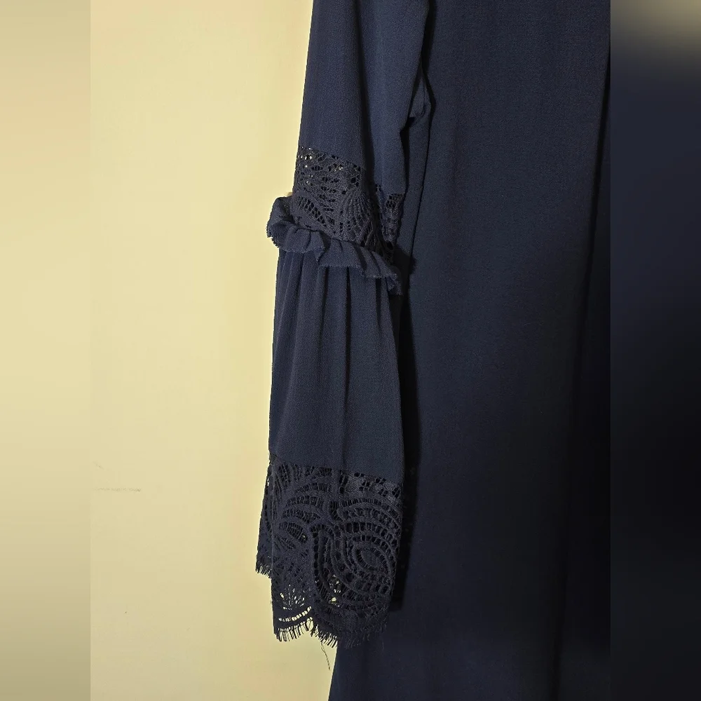 Micheal Kors Women's Navy Lace-Trim Shift Dress Size Small (Free Shipping 🚚✨️)